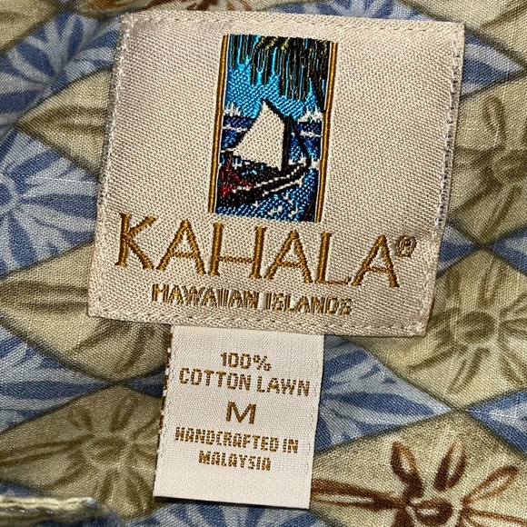 Men's Hawaiian Kahala button down shirt Blue and Green size Medium - Picture 6 of 6